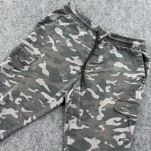 Tony Hawk Mens Camo Cargo Jogger Pants Gray Green HMP2580A Size Medium Flaw